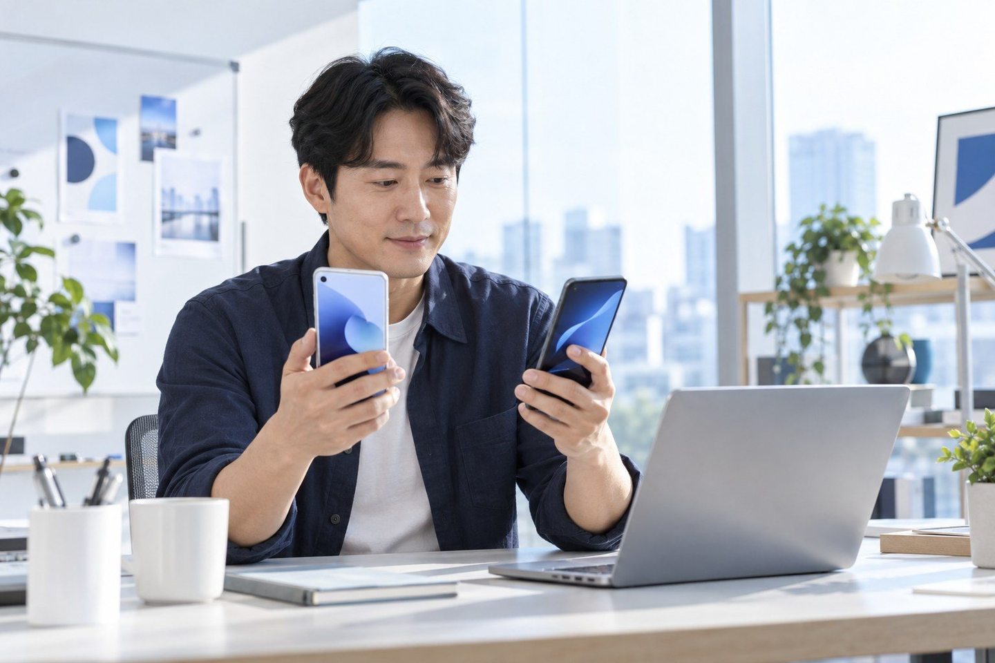 휴대용 기기로 결제 내용을 확인하는 남성 — 온라인 쇼핑몰 PG 결제 시험 결제시험 결제, 한 건이면 됩니다. 연락 주시면 열기 전에 같이 눌러 드립니다.